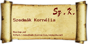 Szedmák Kornélia névjegykártya